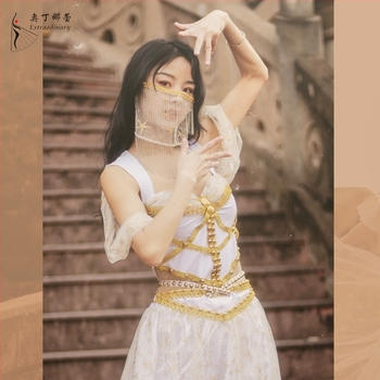 Moderan plesni kostim za scenske nastupe, ženski, smjesa kemijskih vlakana 85% poliester; pogodan za plesne predstave, belly dance, folklorni ples i anime RPG; sve sezone