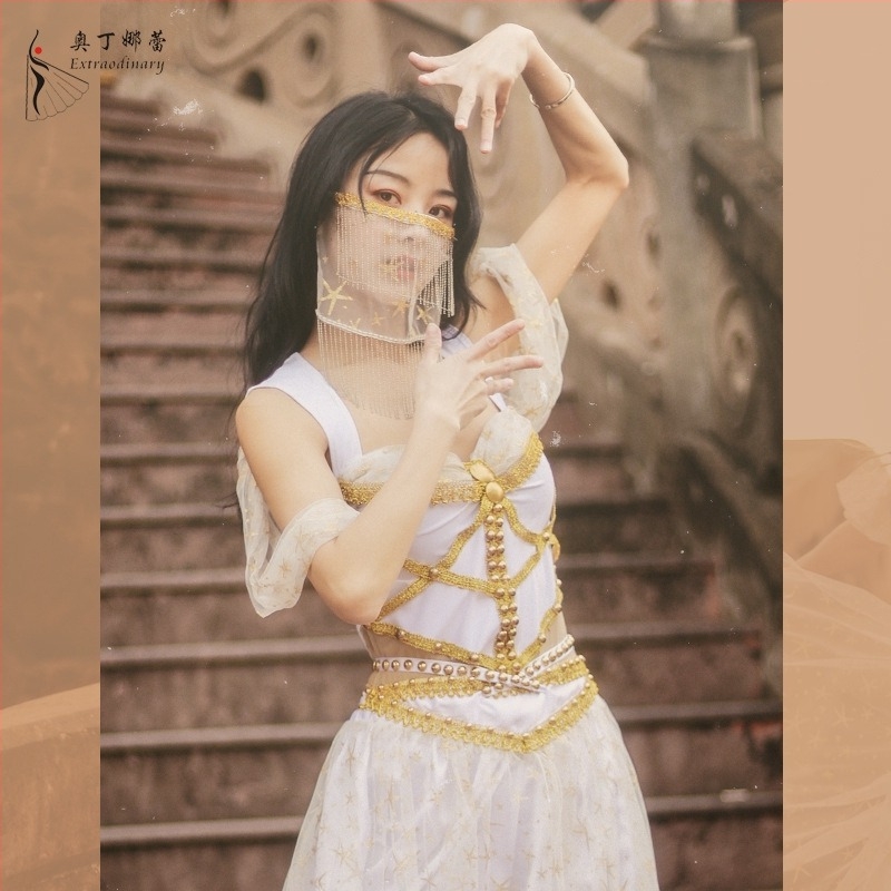 Moderan plesni kostim za scenske nastupe, ženski, smjesa kemijskih vlakana 85% poliester; pogodan za plesne predstave, belly dance, folklorni ples i anime RPG; sve sezone