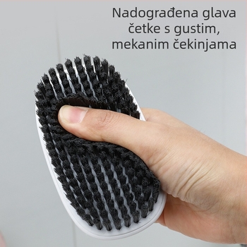 Višenamjenska četka za pranje rublja i obuće s mekanim vlasištima i drškom — plastika, 90 g, dvobojni dizajn