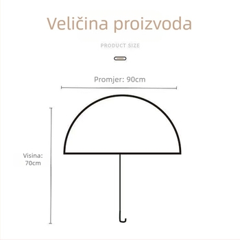 Vjenčani kišobran za mladenku, 14 rebara od stakloplastike, aluminijski spojni štap, srednji štap od vinila, poluautomatno otvaranje, UV zaštita UPF 30+