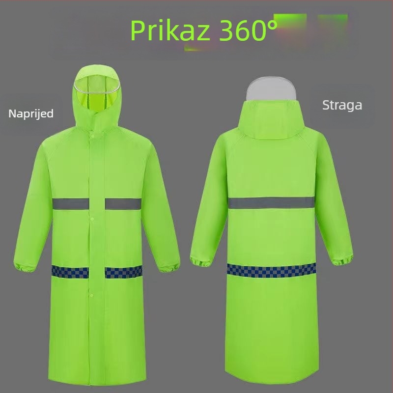 Fluorescentno zelena duga kišna kabanica od Oxford platna, reflektirajući kišni kaput za odrasle, jedinstveni sanitacijski kišni kaput