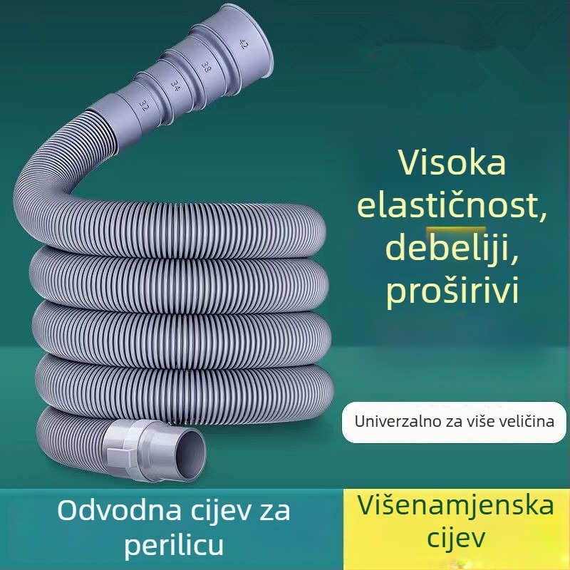 Cijev za odvod perilice – univerzalni produžni nastavak, dizajn protiv mirisa, ABS plast, mogućnost prilagodbe
