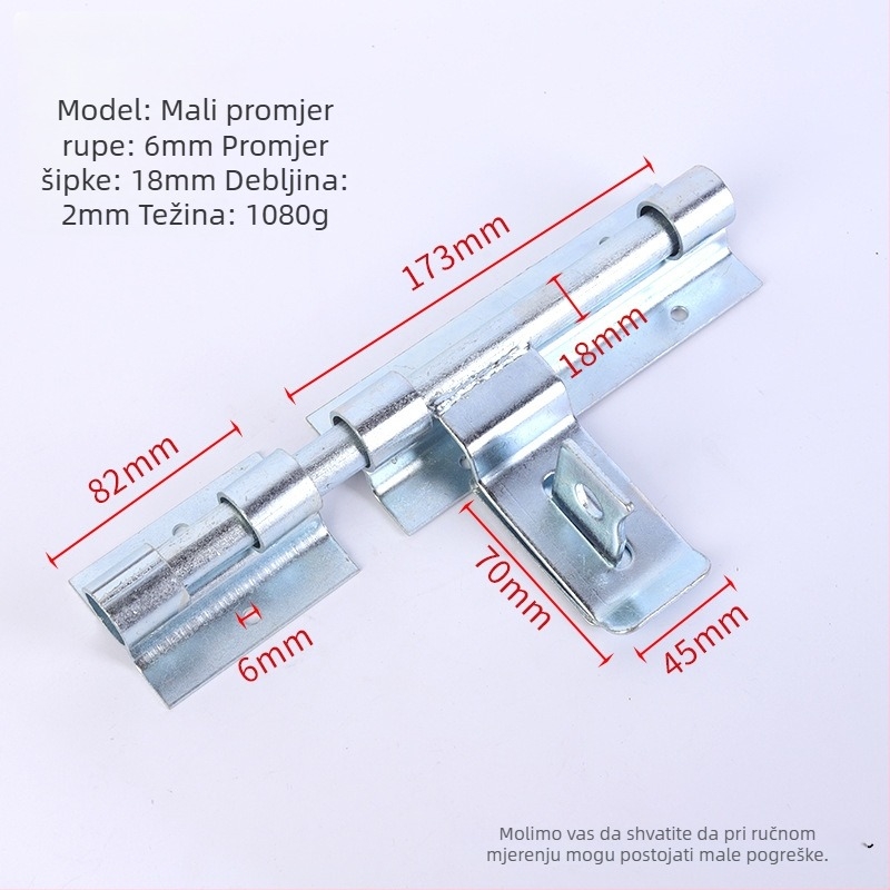 Teški vratni zatezač s produženim dijelom, željezni, galvanizirani, moderni minimalistički stil