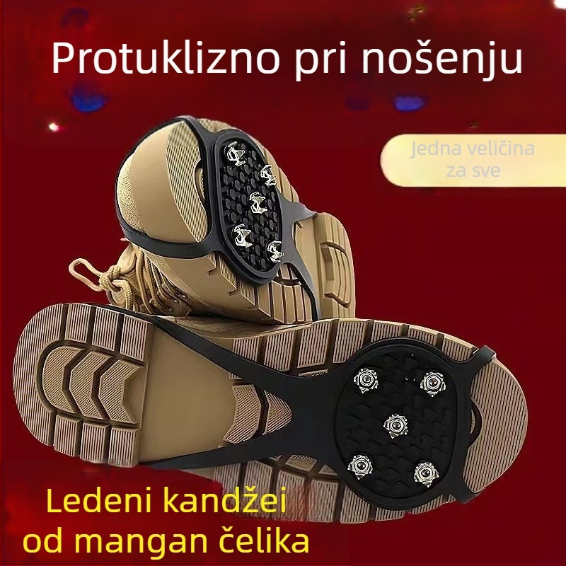Protektor za cipele s pet zubiju za led – protiv klizanja, universalno, za snijeg i led