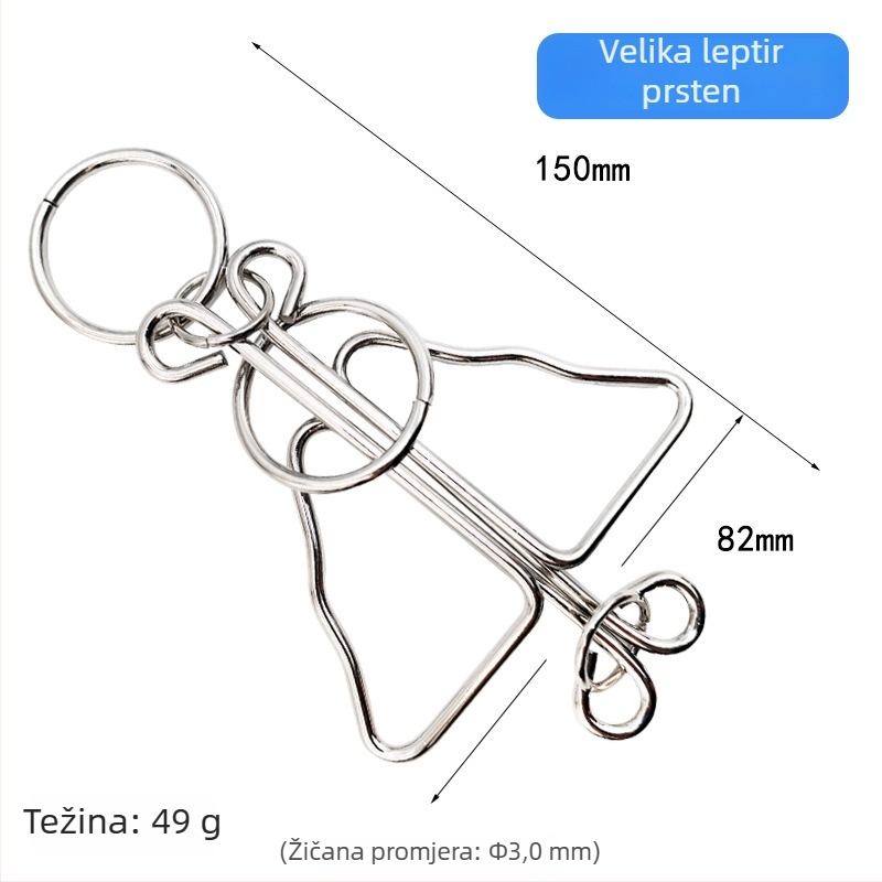 Puzzle s devet prstenova za otključavanje – metalna zagonetka, visoka složenost, za uzrast 7–14 godina, pojedinačno pakiranje, prilagodljivi uzorci