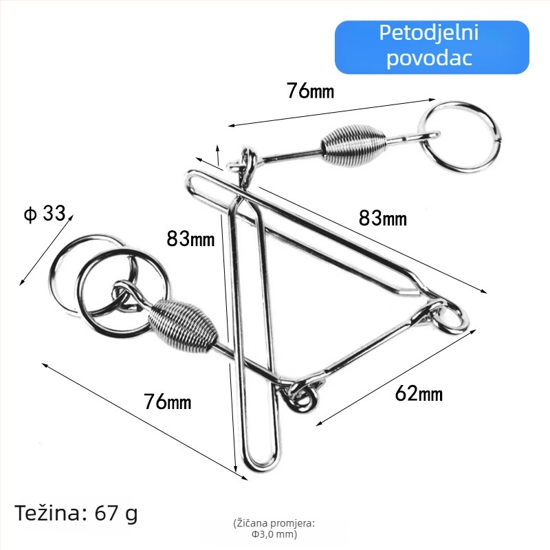 Puzzle s devet prstenova za otključavanje – metalna zagonetka, visoka složenost, za uzrast 7–14 godina, pojedinačno pakiranje, prilagodljivi uzorci