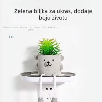 Šestoslojna zidna polica za elektroniku – za ruter, TV box i projektor, viseća, od plastike