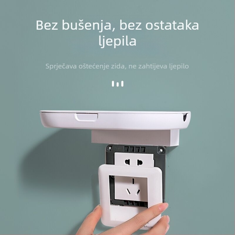 Šestoslojna zidna polica za elektroniku – za ruter, TV box i projektor, viseća, od plastike