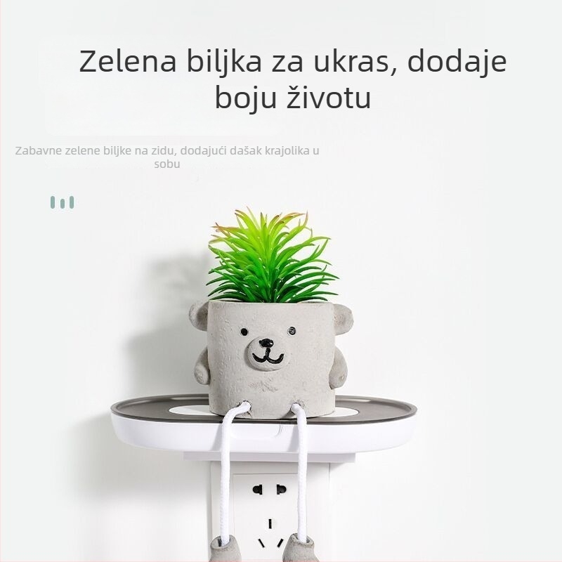 Šestoslojna zidna polica za elektroniku – za ruter, TV box i projektor, viseća, od plastike