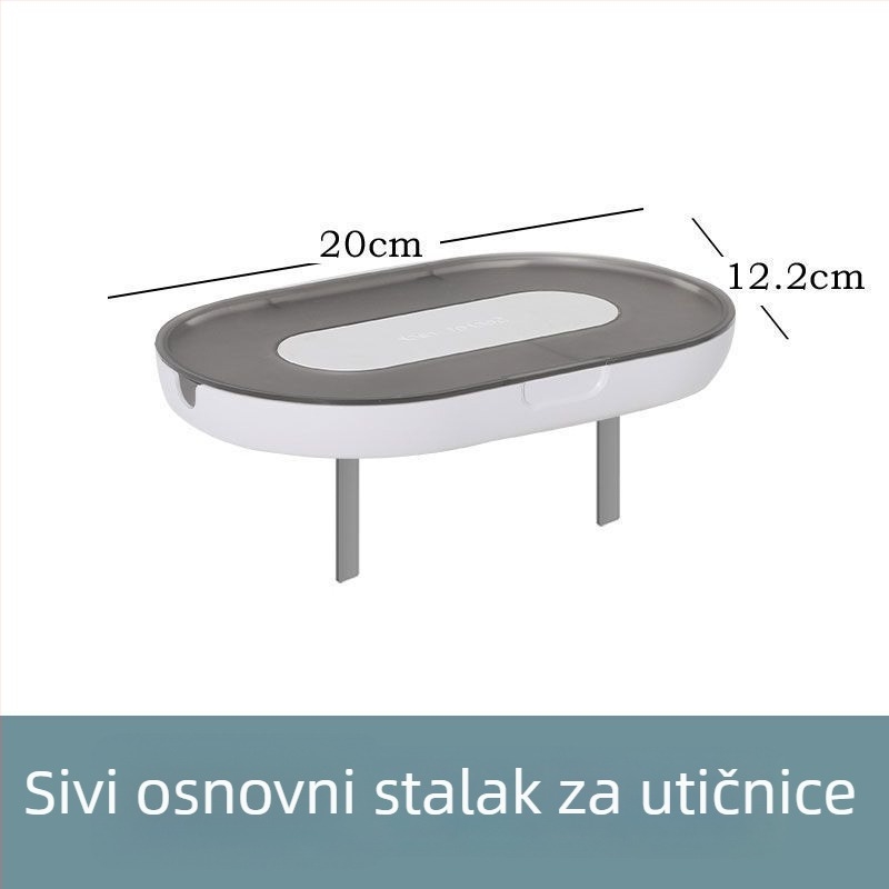 Šestoslojna zidna polica za elektroniku – za ruter, TV box i projektor, viseća, od plastike