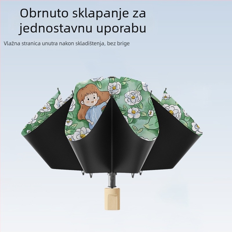Bodini sklopivi dječji kišobran, ručno otvaranje, karikatura vinil navlaka, poliester materijal, UPF > 50, 8 krakova, težina 320 g