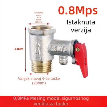 Bakarni ventil za oslobađanje tlaka za grijač vode – sigurnosni ventil, Shengnan