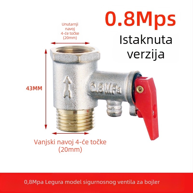 Bakarni ventil za oslobađanje tlaka za grijač vode – sigurnosni ventil, Shengnan