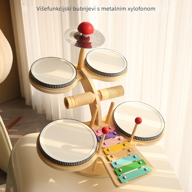 Drveni Orff-ov udarni instrument za djecu 0–3 godine — višefunkcionalni udarni instrument, potiče razvoj uma, koordinaciju ruka-oko i sluh