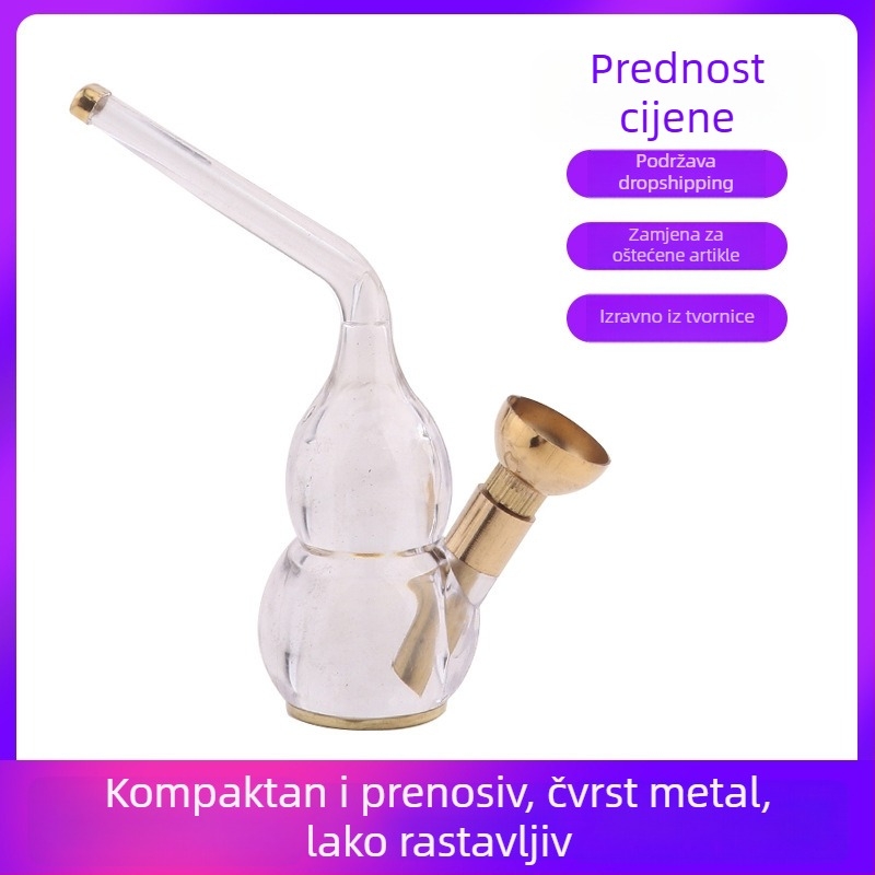 Prijenosna plastična mini nargila s dvostrukim bakrenim posudom, ponovno upotrebljivo