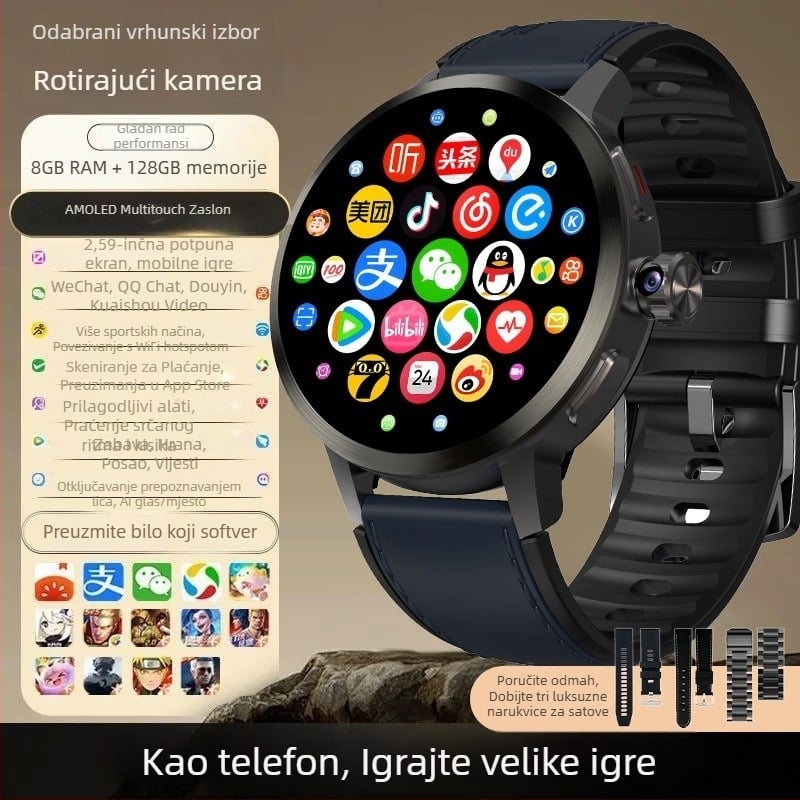 H99S pametni sat s dvostrukim sustavom, SIM karticom, praćenje zdravlja, AMOLED zaslon