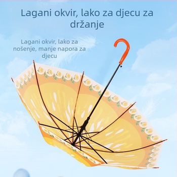 Dječji prozračni kišobran s voćem u karikaturi – PVC navlaka, 8 rebara, automatsko otvaranje, šipka od legure, gumena ručka