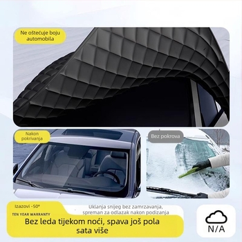 Pokrov za prednje staklo automobila - protiv smrzavanja, zaštita od snijega, zimska zaštita od sunca - Oxford tkanina