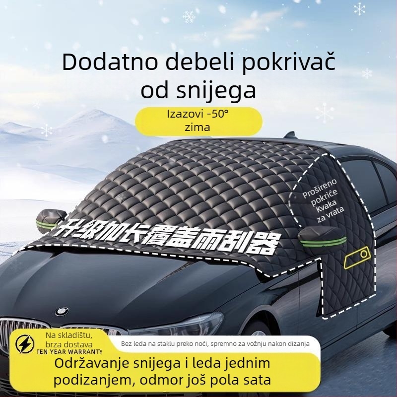 Pokrov za prednje staklo automobila - protiv smrzavanja, zaštita od snijega, zimska zaštita od sunca - Oxford tkanina