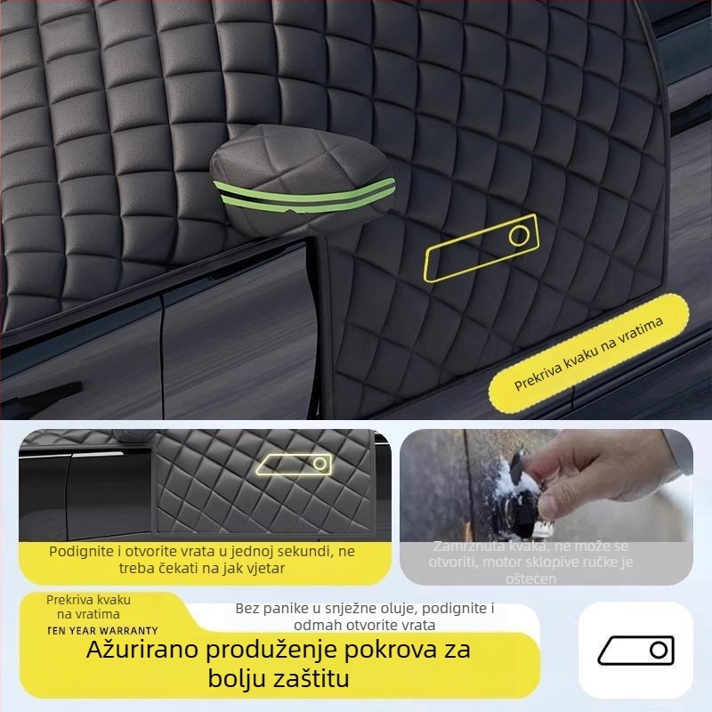 Pokrov za prednje staklo automobila - protiv smrzavanja, zaštita od snijega, zimska zaštita od sunca - Oxford tkanina