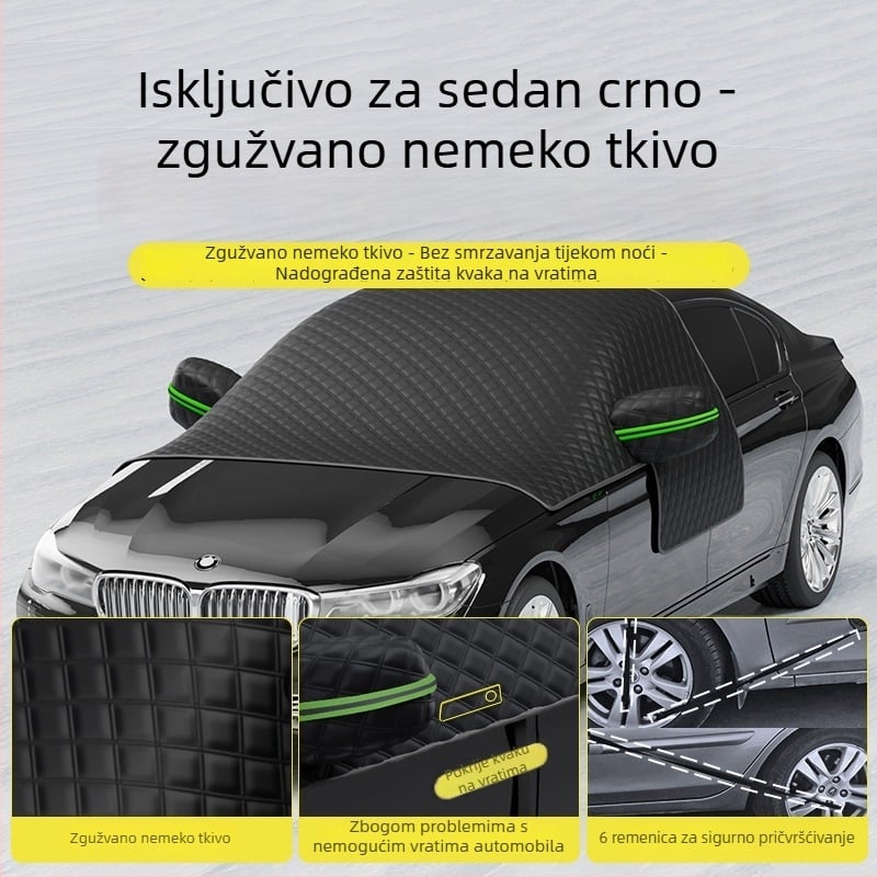 Pokrov za prednje staklo automobila - protiv smrzavanja, zaštita od snijega, zimska zaštita od sunca - Oxford tkanina