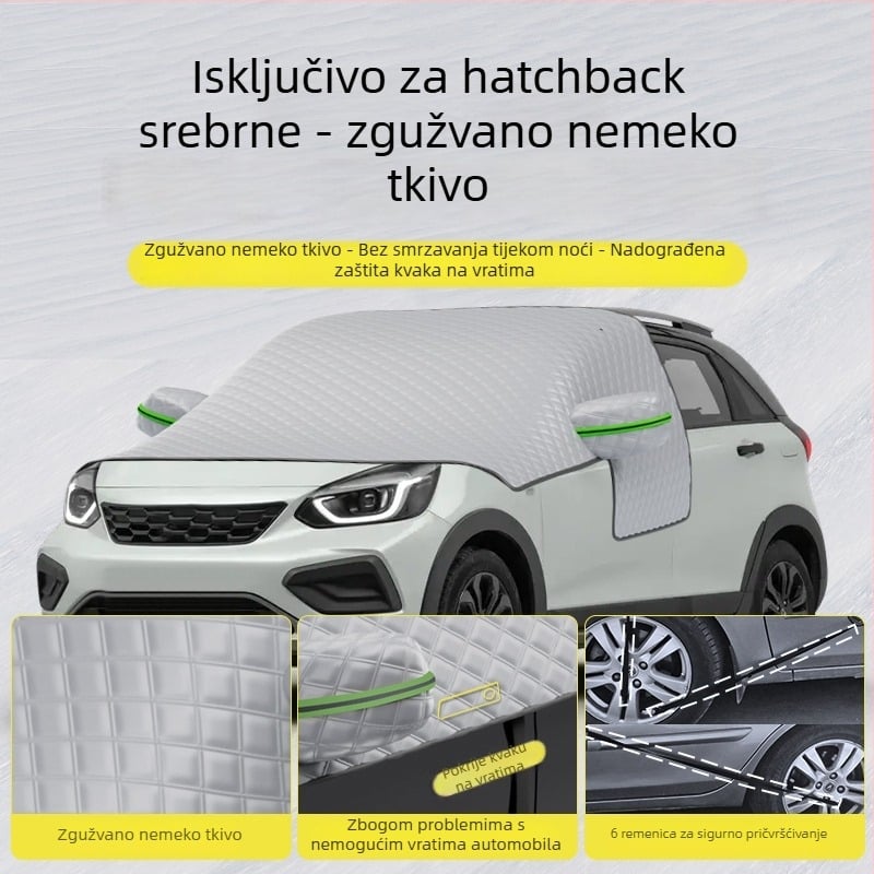Pokrov za prednje staklo automobila - protiv smrzavanja, zaštita od snijega, zimska zaštita od sunca - Oxford tkanina