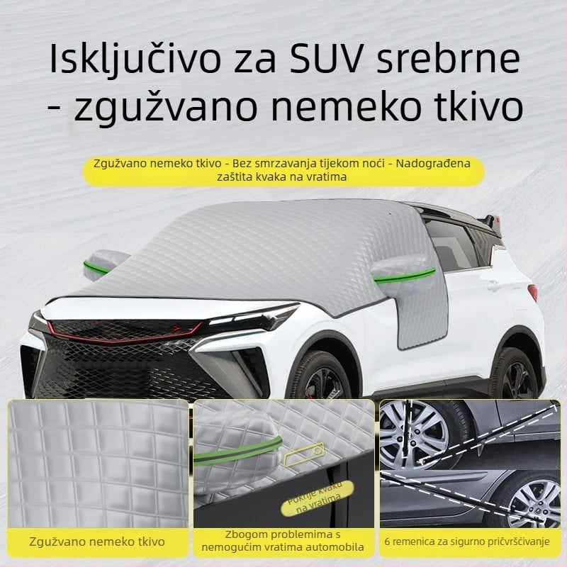 Pokrov za prednje staklo automobila - protiv smrzavanja, zaštita od snijega, zimska zaštita od sunca - Oxford tkanina