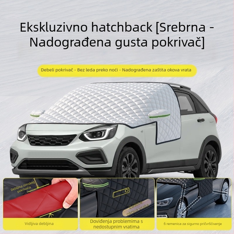 Pokrov za prednje staklo automobila - protiv smrzavanja, zaštita od snijega, zimska zaštita od sunca - Oxford tkanina
