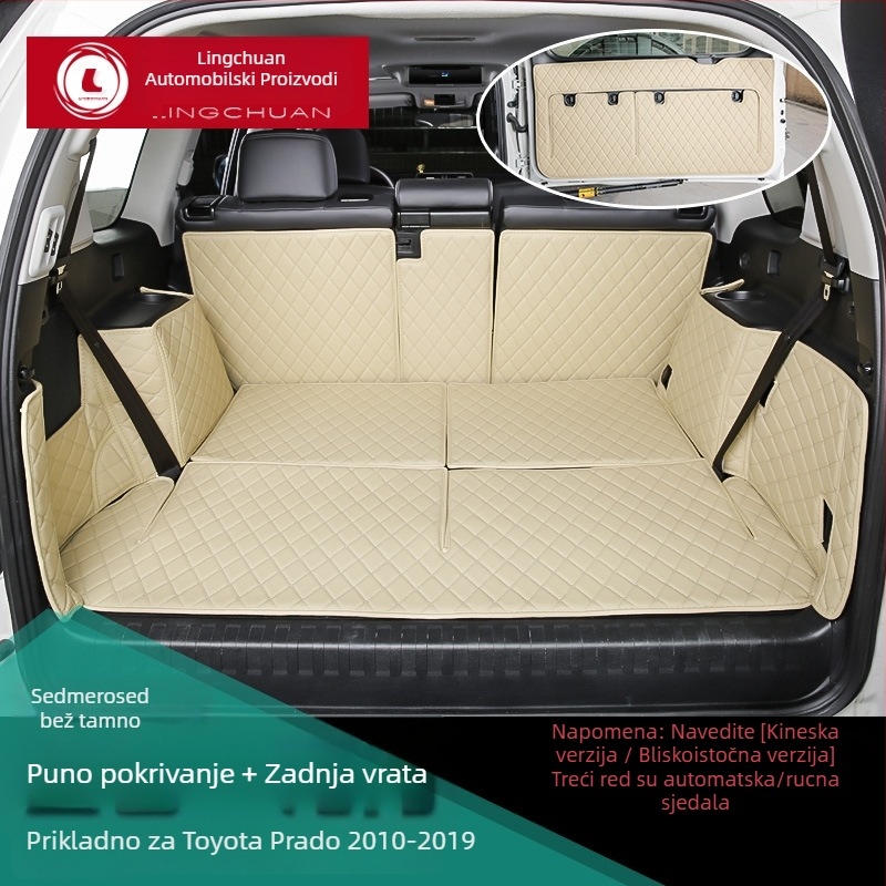Podna prostirka prtljažnika Toyota Prado s potpunim pokrovom — kompatibilna s modelima 2010–2021, za interijer s 5 ili 7 sjedišta, XPE pjena, Otai marka.
