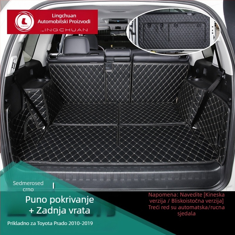 Podna prostirka prtljažnika Toyota Prado s potpunim pokrovom — kompatibilna s modelima 2010–2021, za interijer s 5 ili 7 sjedišta, XPE pjena, Otai marka.