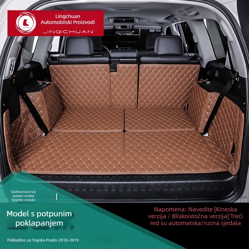 Podna prostirka prtljažnika Toyota Prado s potpunim pokrovom — kompatibilna s modelima 2010–2021, za interijer s 5 ili 7 sjedišta, XPE pjena, Otai marka.