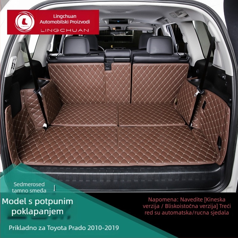 Podna prostirka prtljažnika Toyota Prado s potpunim pokrovom — kompatibilna s modelima 2010–2021, za interijer s 5 ili 7 sjedišta, XPE pjena, Otai marka.