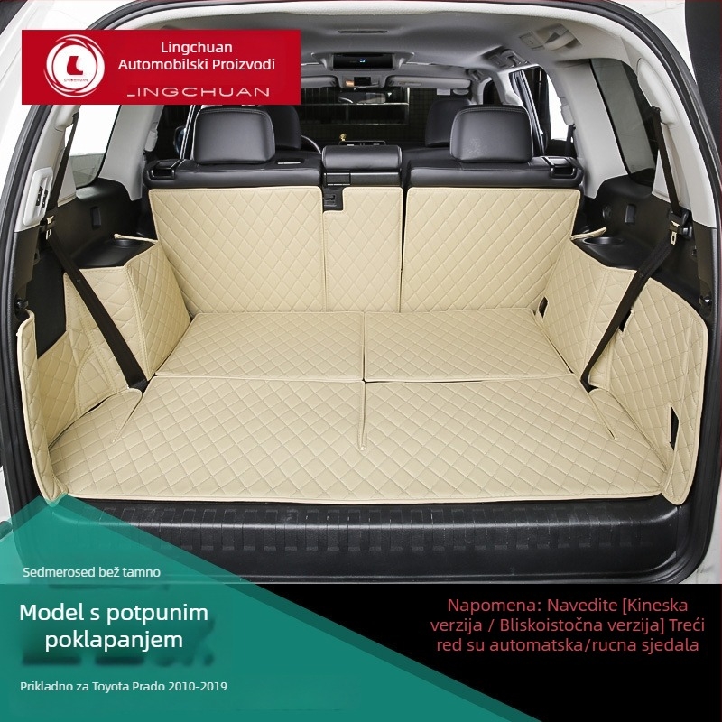 Podna prostirka prtljažnika Toyota Prado s potpunim pokrovom — kompatibilna s modelima 2010–2021, za interijer s 5 ili 7 sjedišta, XPE pjena, Otai marka.