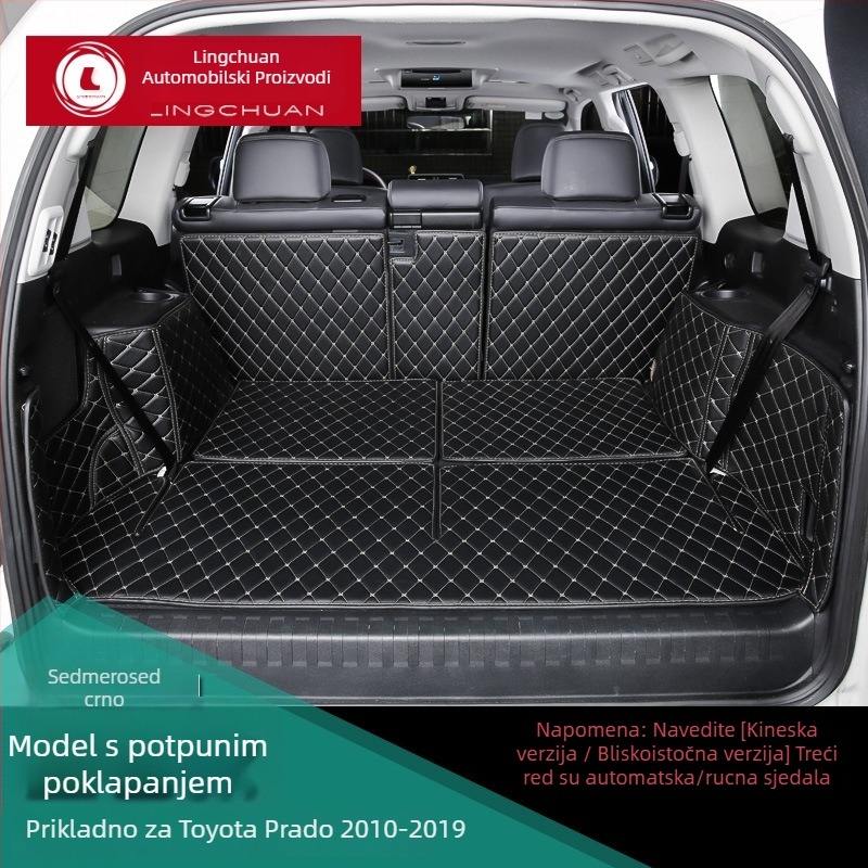Podna prostirka prtljažnika Toyota Prado s potpunim pokrovom — kompatibilna s modelima 2010–2021, za interijer s 5 ili 7 sjedišta, XPE pjena, Otai marka.