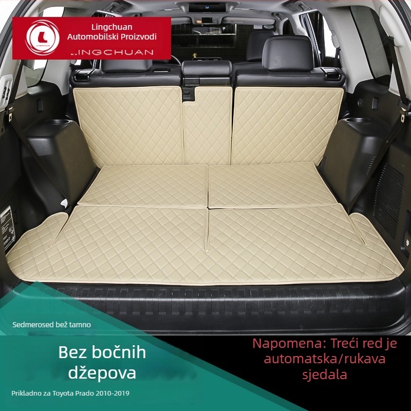 Podna prostirka prtljažnika Toyota Prado s potpunim pokrovom — kompatibilna s modelima 2010–2021, za interijer s 5 ili 7 sjedišta, XPE pjena, Otai marka.