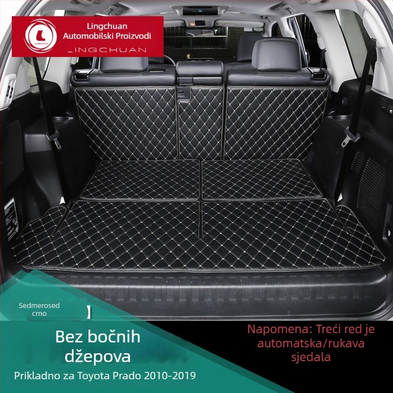 Podna prostirka prtljažnika Toyota Prado s potpunim pokrovom — kompatibilna s modelima 2010–2021, za interijer s 5 ili 7 sjedišta, XPE pjena, Otai marka.