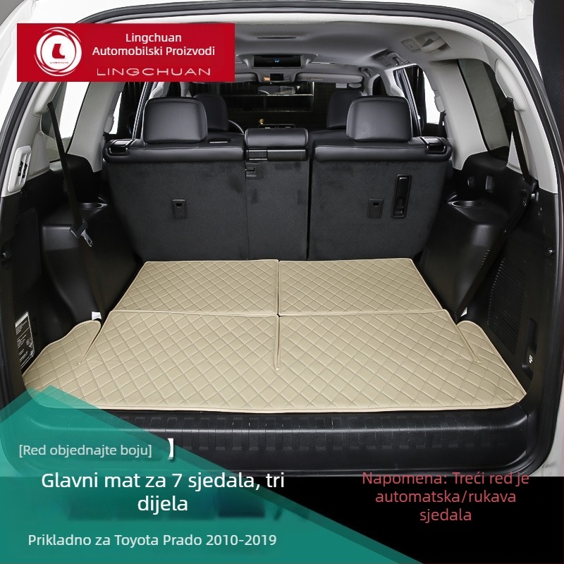 Podna prostirka prtljažnika Toyota Prado s potpunim pokrovom — kompatibilna s modelima 2010–2021, za interijer s 5 ili 7 sjedišta, XPE pjena, Otai marka.
