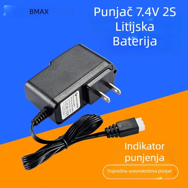 Punjač za 7.4V 2S litijsku bateriju, balansiranje s 3 pinova, 100-240V AC, izlaz 800mA