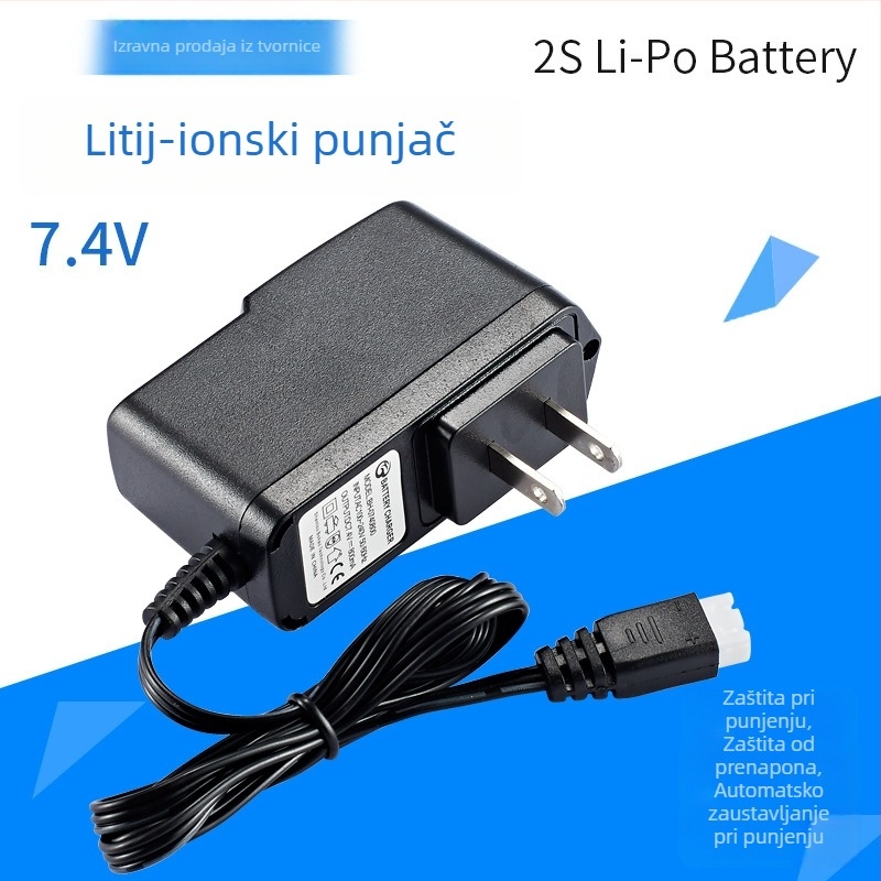 Punjač za 7.4V 2S litijsku bateriju, balansiranje s 3 pinova, 100-240V AC, izlaz 800mA