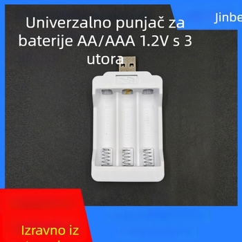 3-utorni punjač baterija AA/AAA NiMH/NiCd (1.2V), ulaz 5V-1A, CE potvrda