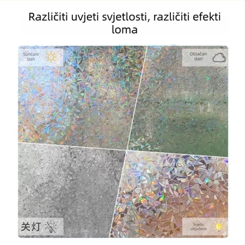 Film za prozore privatnost – matirano staklo, elektrostaticko lijepljenje, PVC, moderni minimalistički stil, prilagođena obrada