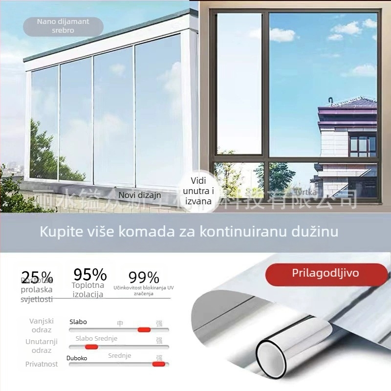 Film za prozore privatnost – matirano staklo, elektrostaticko lijepljenje, PVC, moderni minimalistički stil, prilagođena obrada