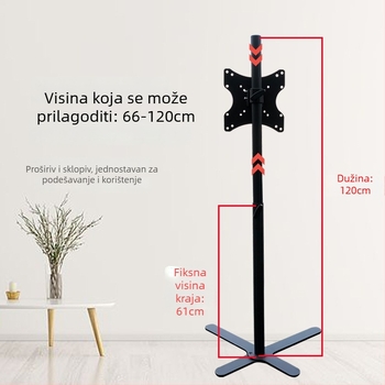 Emilen Stalak za monitore na podu LDS-01X, Višestrani TVstalak, Mehaničko upravljanje, Okvir od hladno valjanog čelika, Mogućnost ugradnje na zid, Nosivost >15 kg