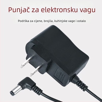 Punjač za digitalne vage 6V s kružnim utorom i zakrivljenim adapterom, universalni ulaz 100-240V AC, izlaz 1A, za baterijske vage