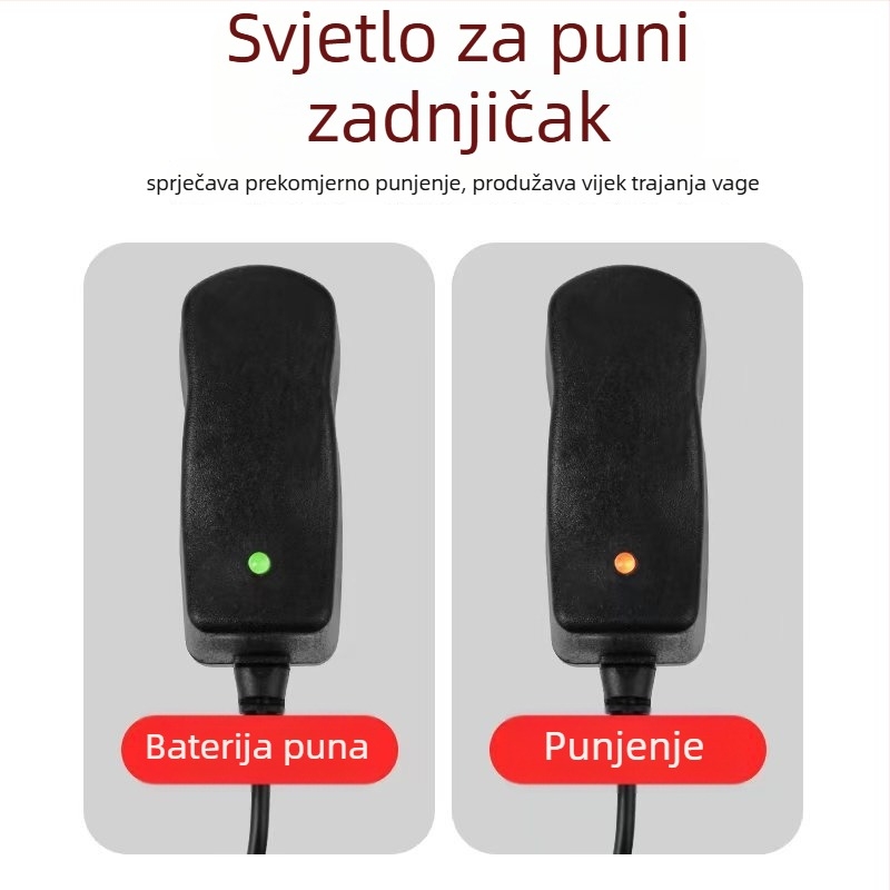 Punjač za digitalne vage 6V s kružnim utorom i zakrivljenim adapterom, universalni ulaz 100-240V AC, izlaz 1A, za baterijske vage