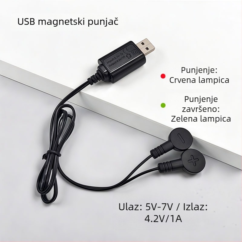 Hollyet magnetski punjač za litijeve baterije 21700, kompatibilan s 18650/401350A, ulaz 5V, izlaz 4.2V 1.2A, serija punjača Li-ion