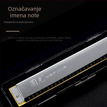 Guoguang 24-otvora polifonična harmonika; Marka: Guoguang; Model: Guoguang 24-hole polyphony; Materijal zvučnih rupa: smola