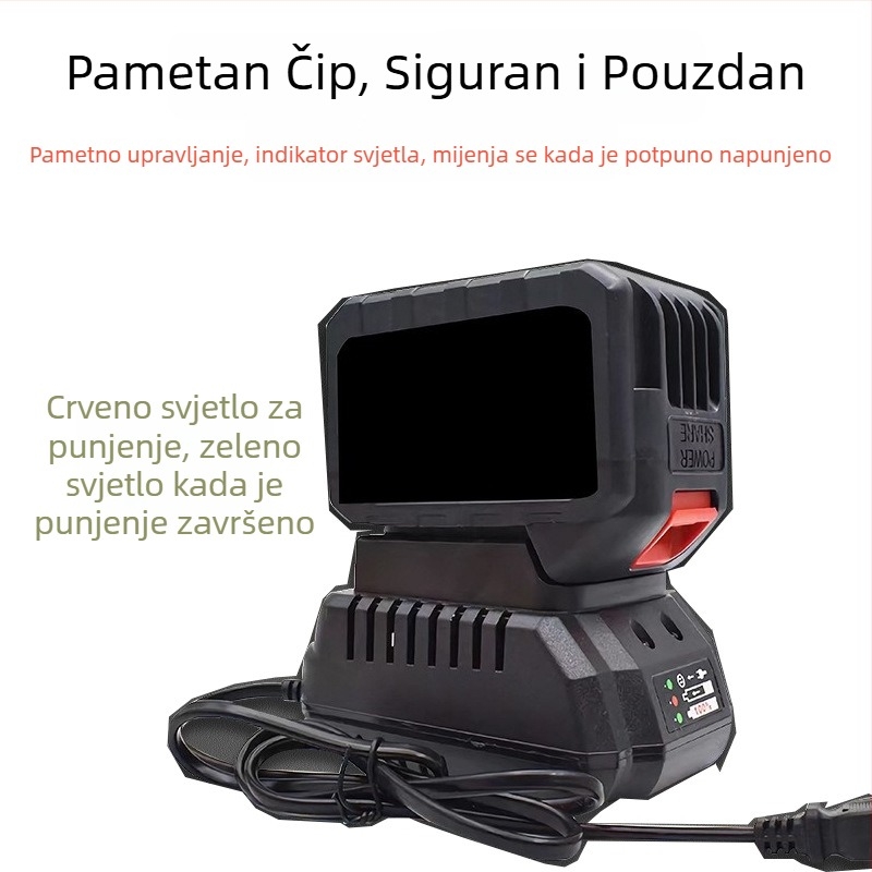 Mu Electric Stanica za punjenje alata s litijskom baterijom – brzo punjenje, izravno punjenje litij-ionskih baterija za električni odvijač, ulaz 100-240V AC, izlaz DC21V2A, CE Certifikat