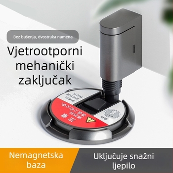 Podnožno montiran nemagnetni držač vrata za staklena vrata, model 87006, cinkova legura, skrivena konstrukcija, automatsko upravljanje