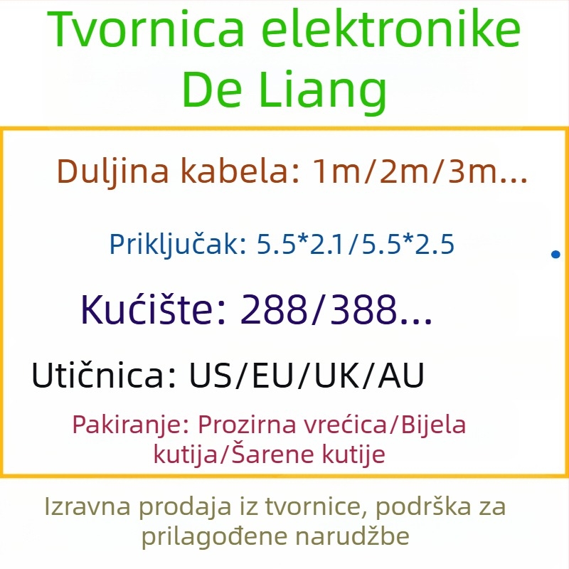 Punjač za Li-ion baterije 12,6V/1A, 8,4V/1A, 4,2V/1A; ulaz 100–250V
